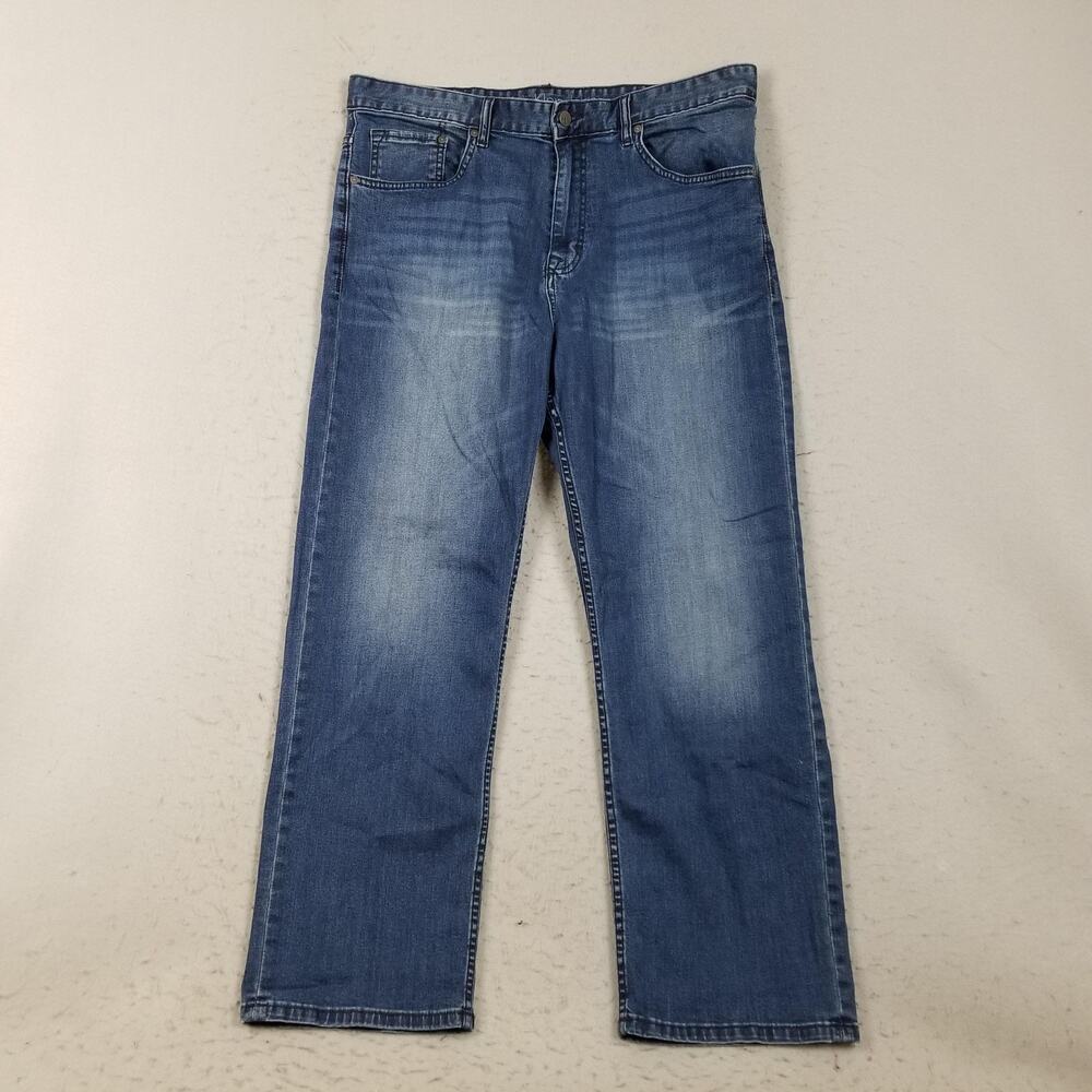 Calvin Klein Jeans Jeans Mens 36x30 Blue Relaxed Straight Mid Wash Denim Stretch